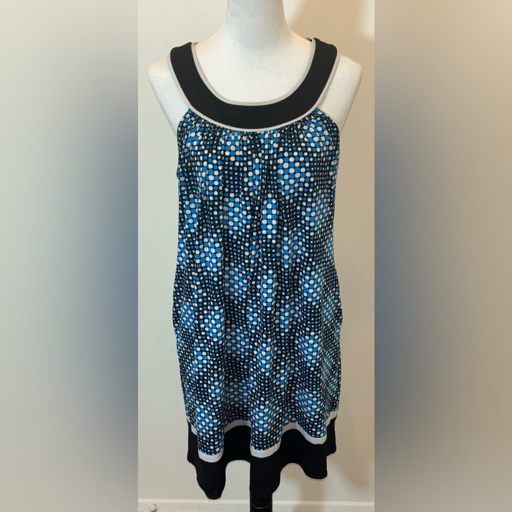 London Times Polka Dot Sleeveless Dress Size 8